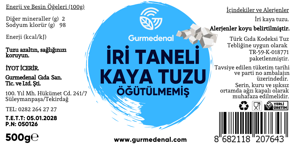 İri Kaya Tuzu 500g (Öğütülmemiş)