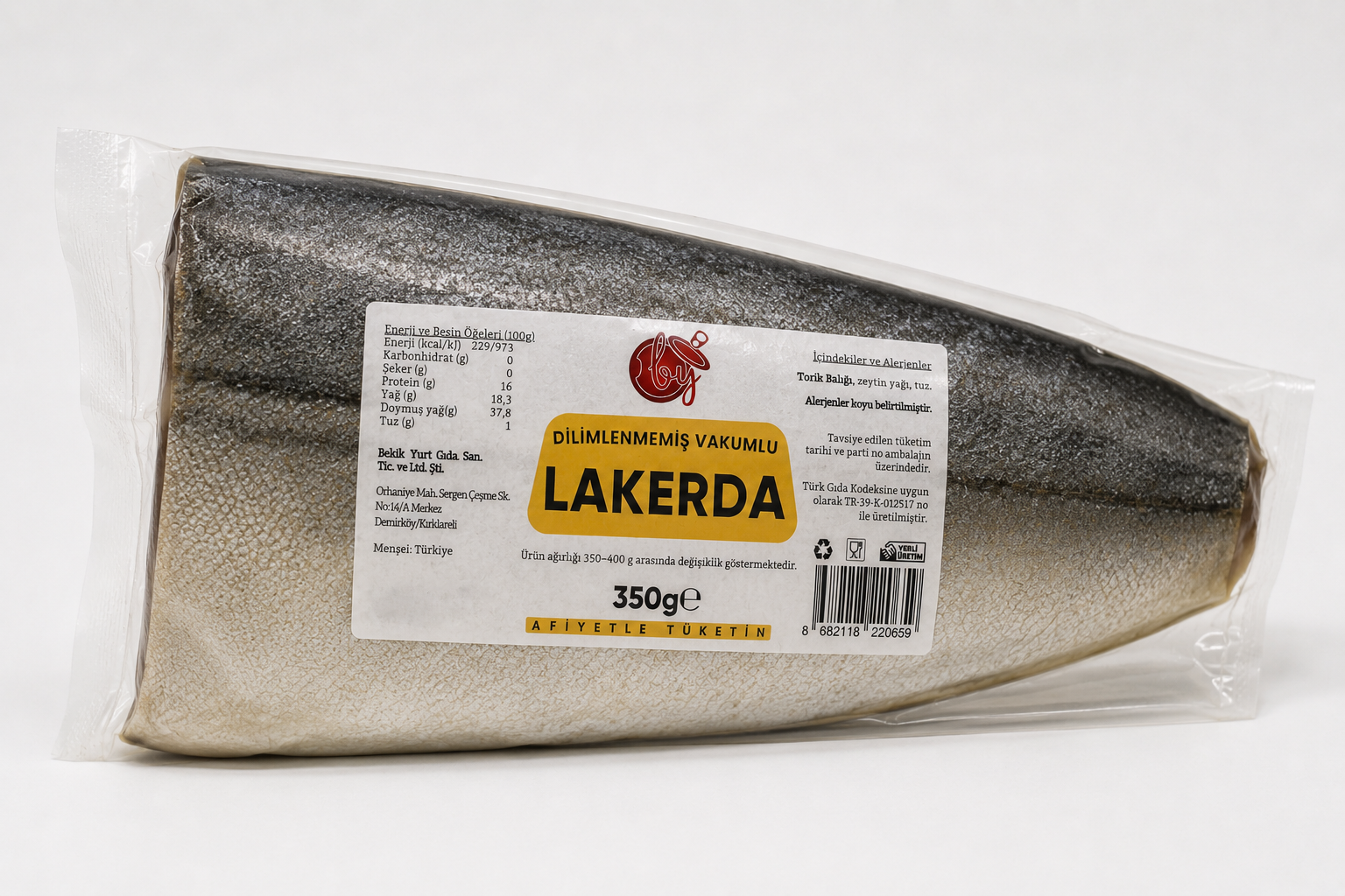 Bekikyurt Lakerda 350g(Dilimlenmemiş  Vakumlu)