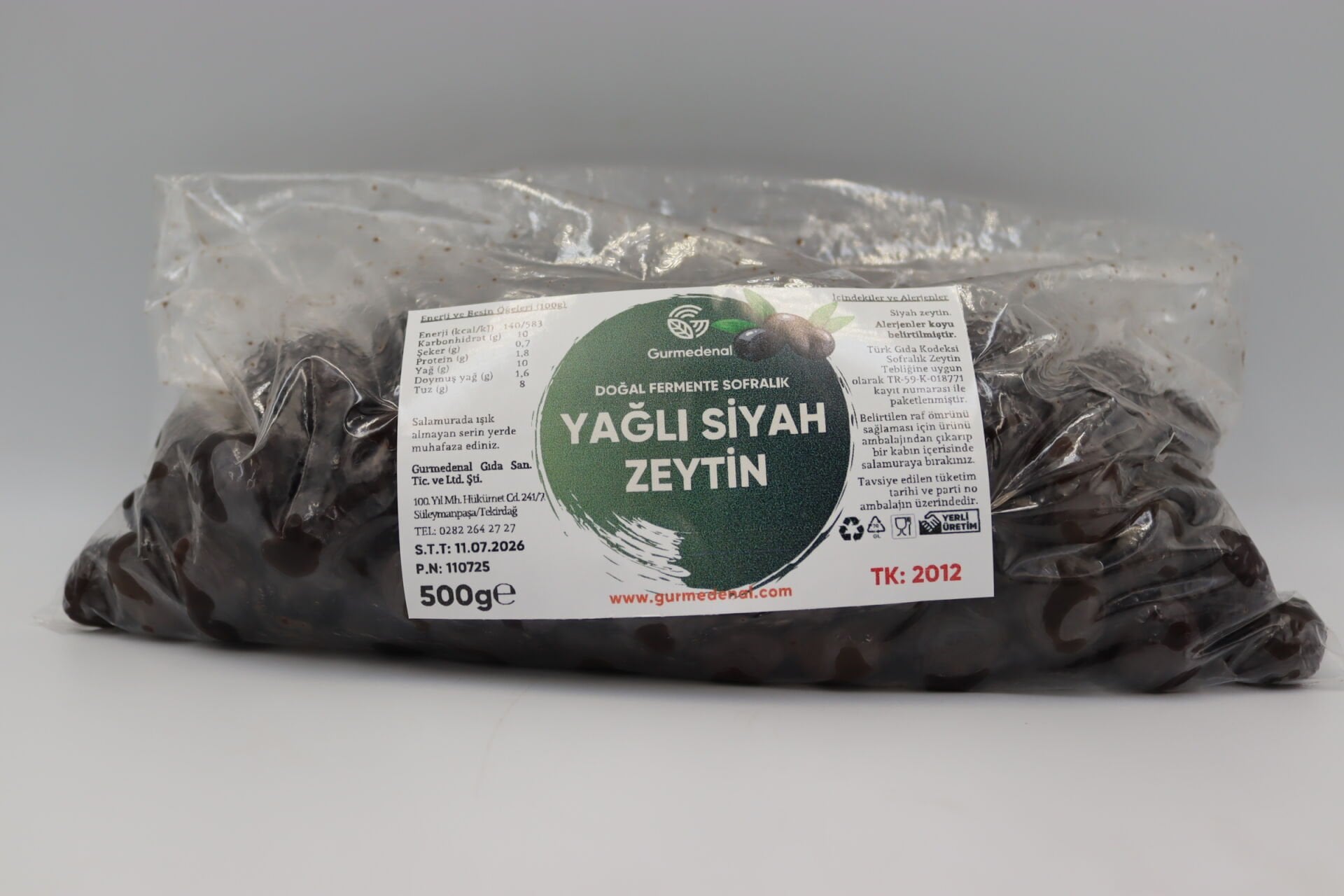 Yağlı Siyah Zeytin 500g (Sofralık)