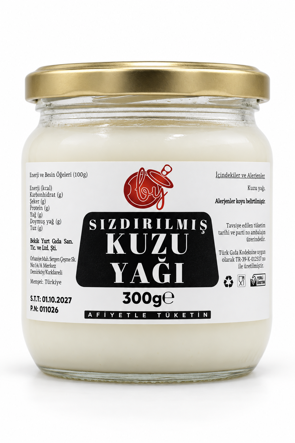 BekikYurt Sızdırılmış Kuzu Yağı 300g (Kuyruk Yağı)