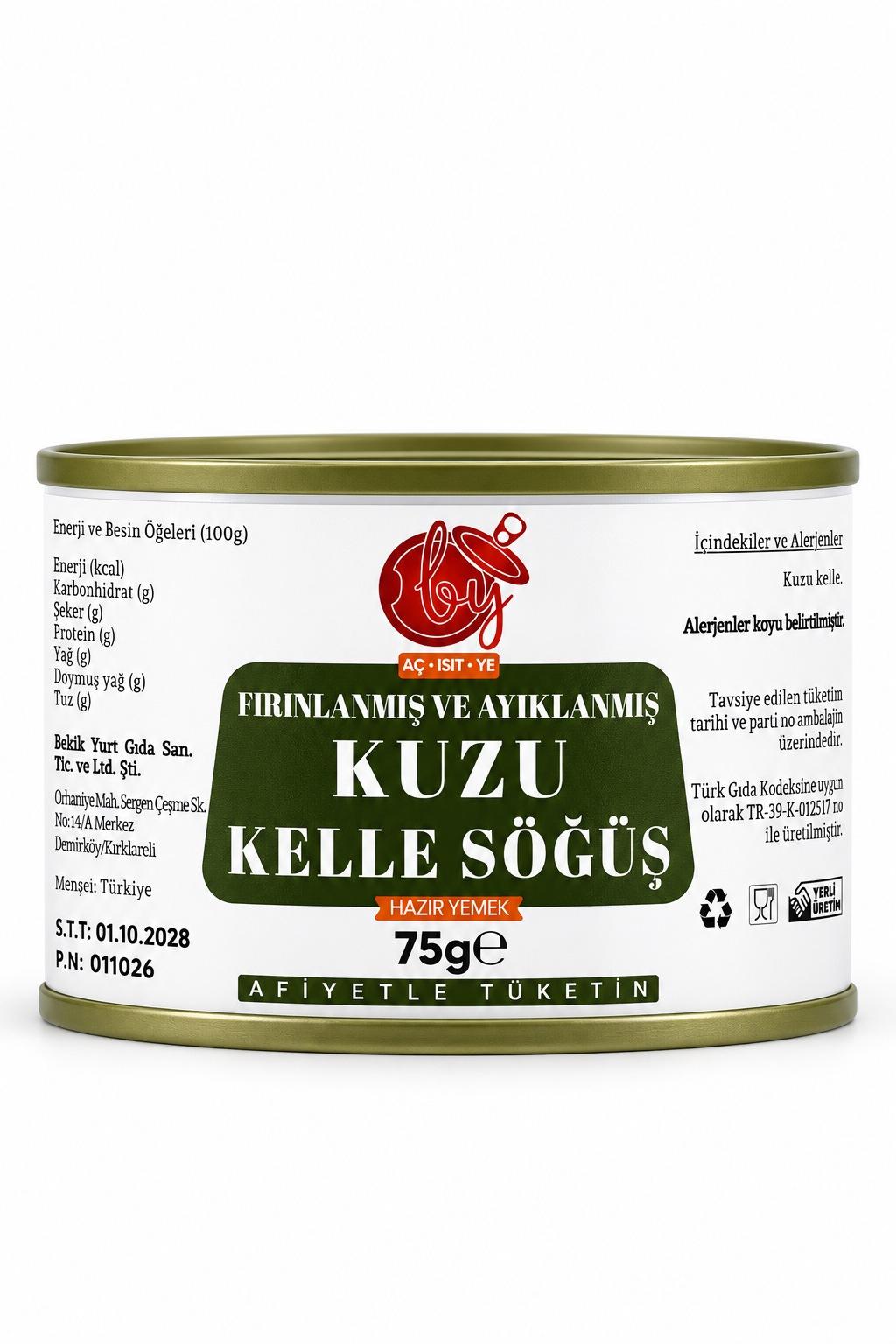 BekikYurt Kelle Söğüş 75g (Fırınlanmış ve Ayıklanmış Kuzu)