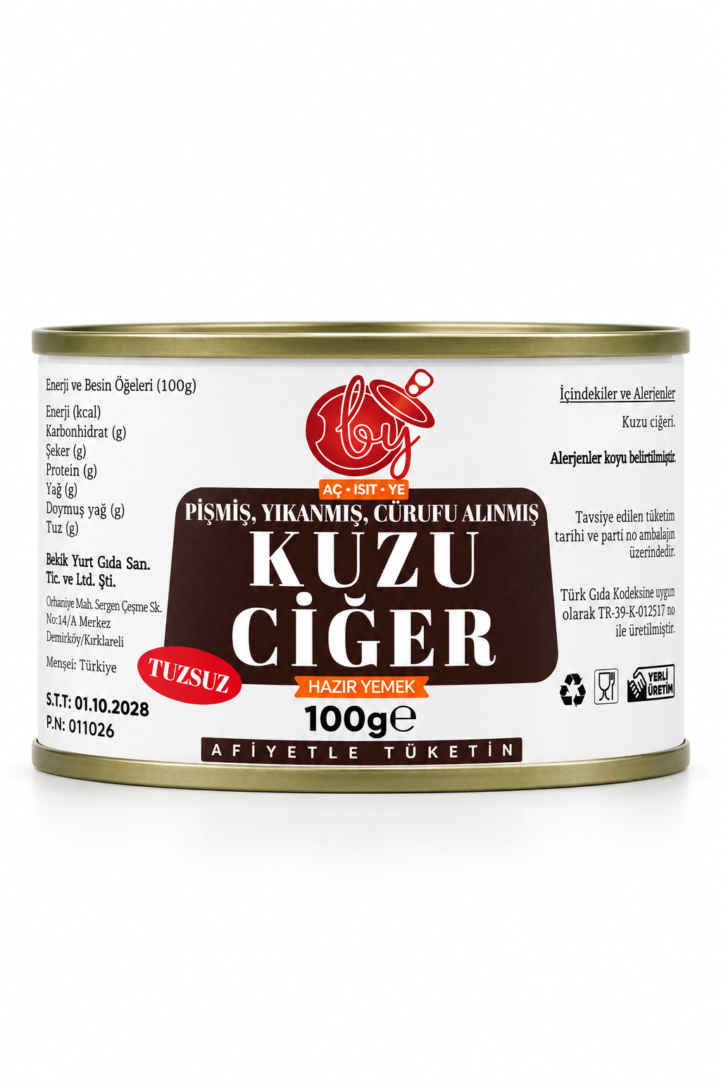 BekikYurt Kuzu Ciğer 100g (Pişmiş, Yıkanmış ve Cürufu Alınmış Tuzsuz)