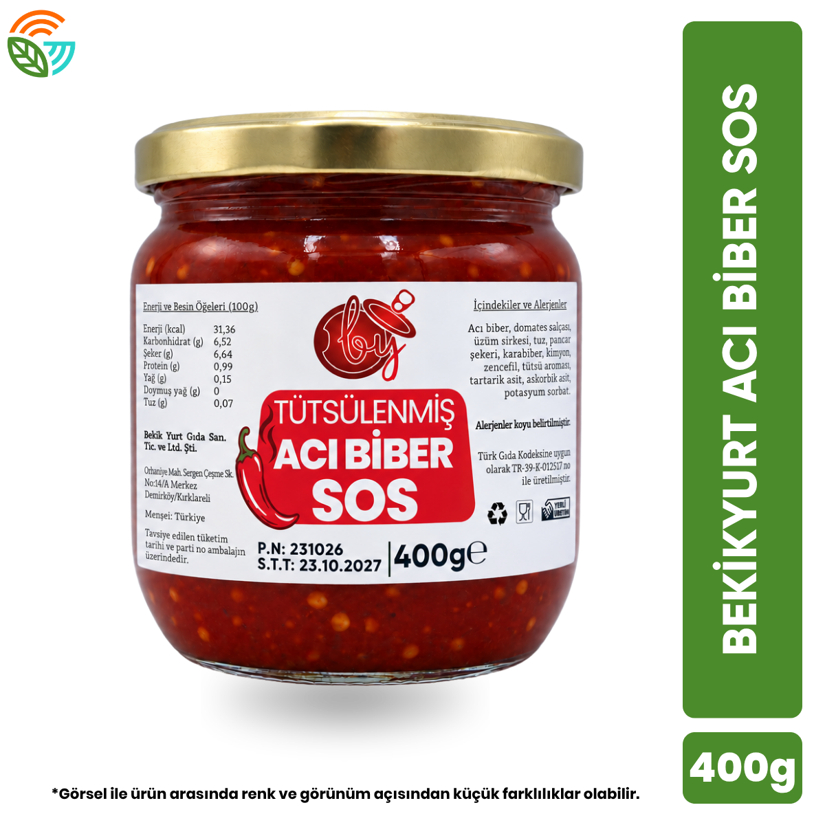 Bekikyurt Acı Biber Sos 400g (Tütsülenmiş)