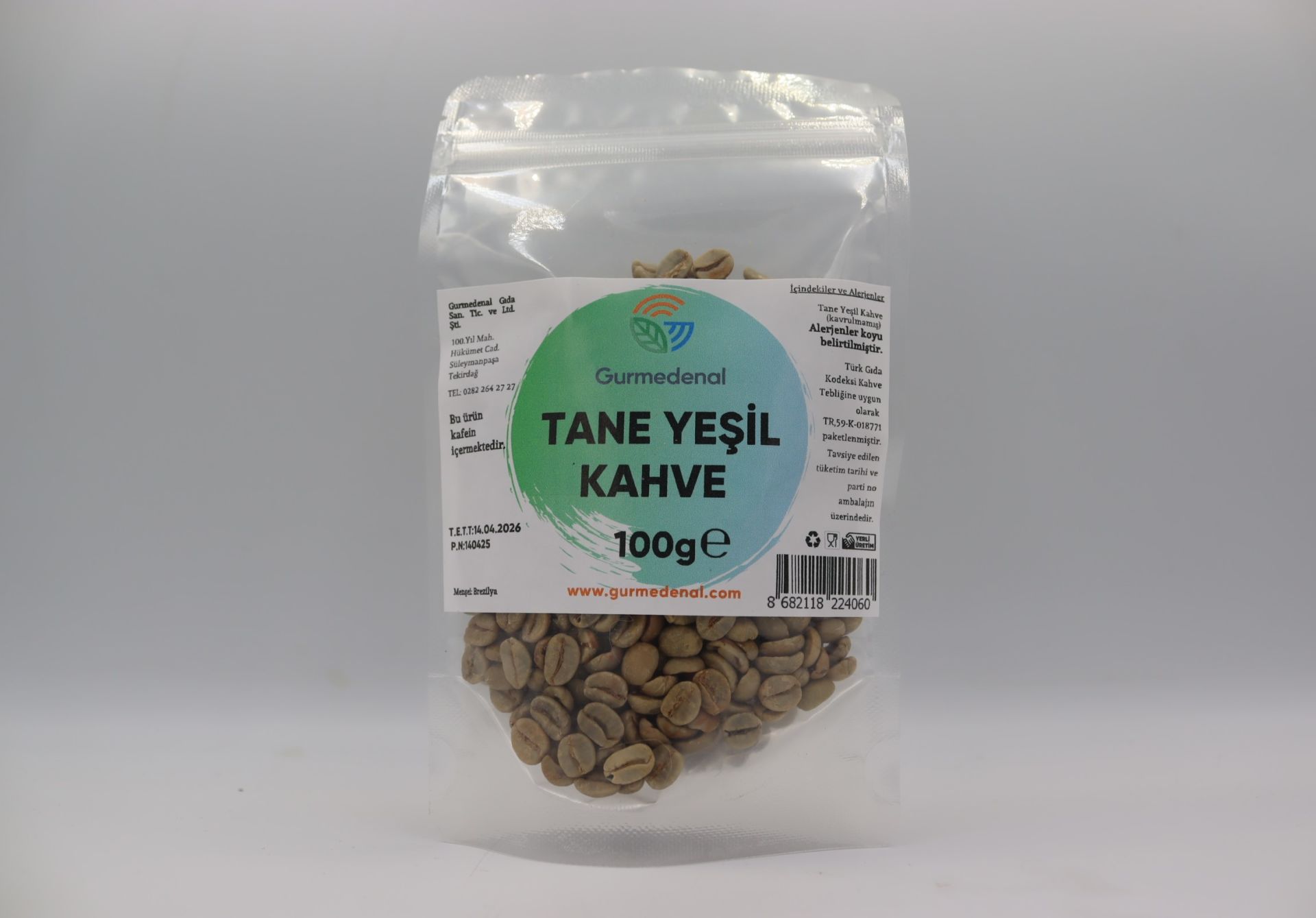 Yeşil Kahve Çekirdeği 100g (Kavrulmamış)