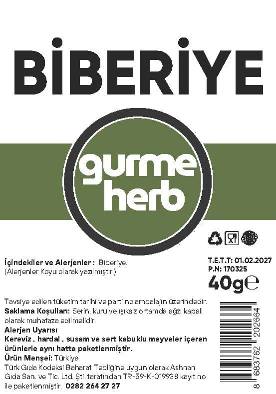 Biberiye 40g (Gurmeherb)