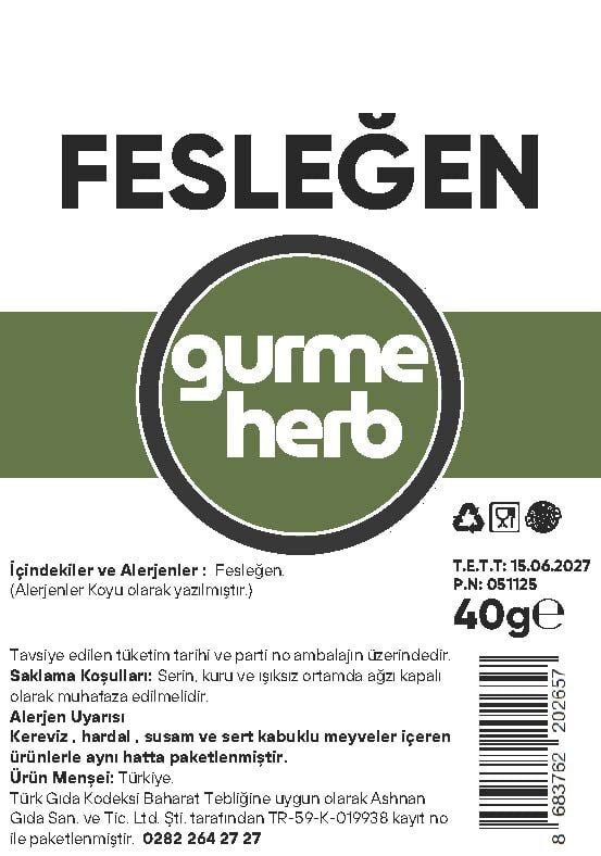 Fesleğen 40g (Gurmeherb)