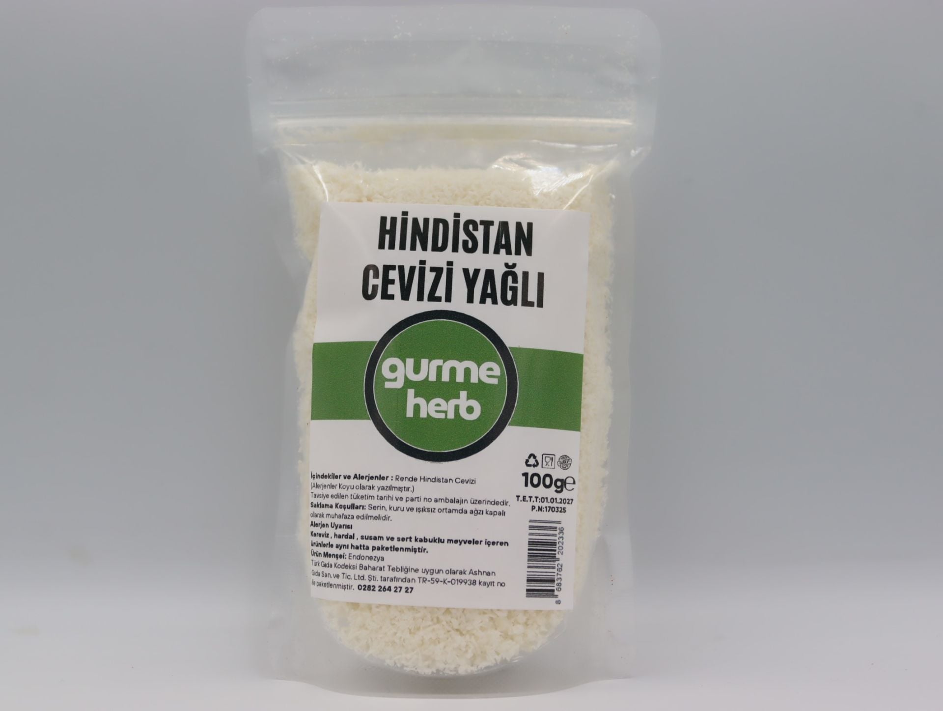 Hindistan Cevizi Yağlı 100g (Gurmeherb)