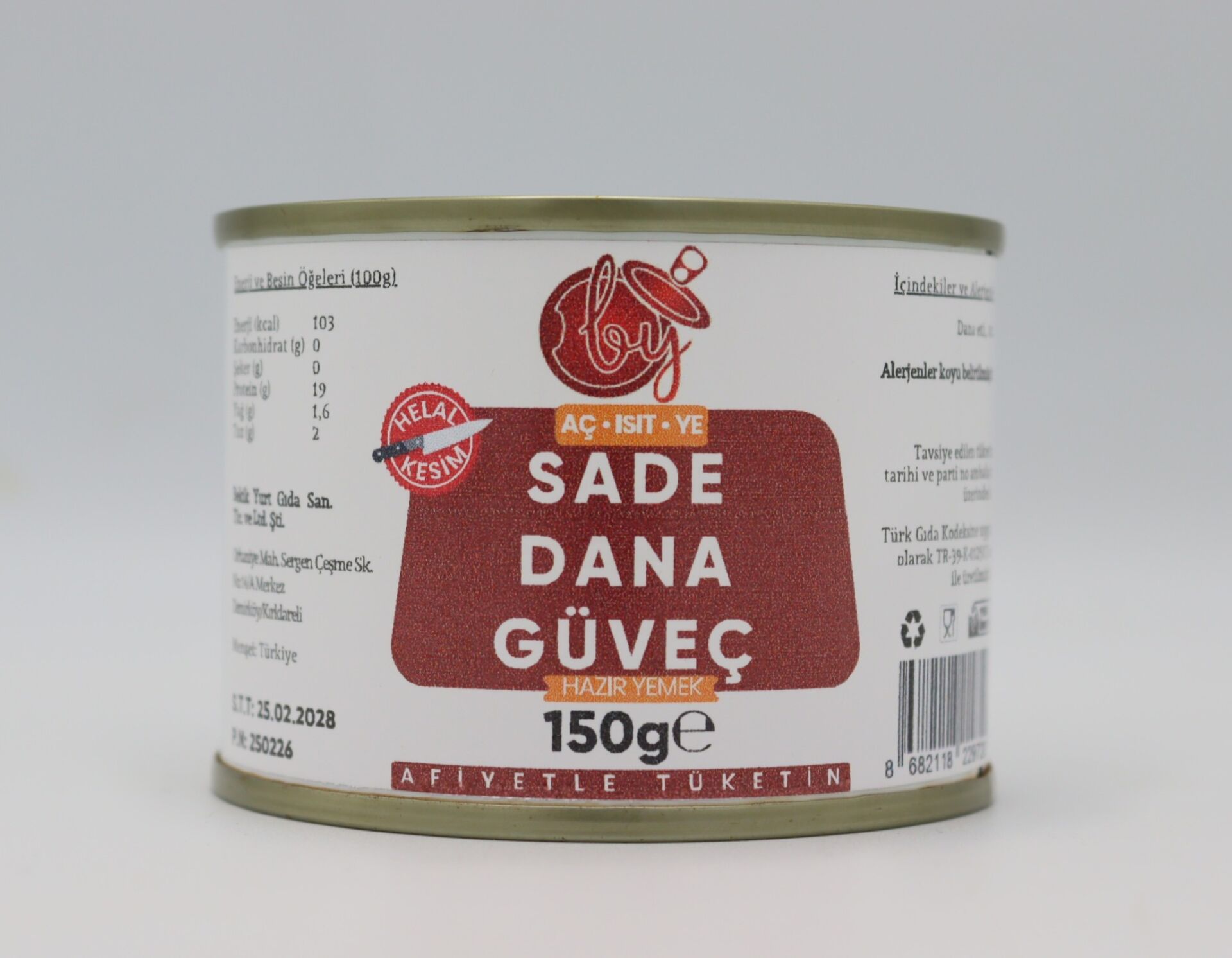 BekikYurt Sade Dana Güveç 150g
