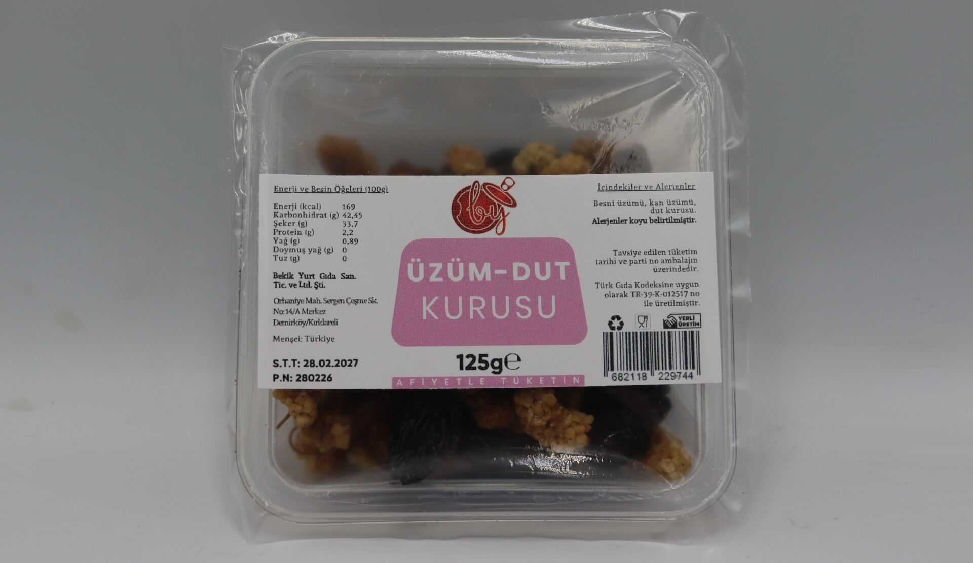 BekikYurt Üzüm-Dut Kurusu 125g