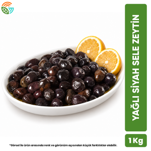Yağlı Siyah Sele Zeytin (A Kalite) 1 KG