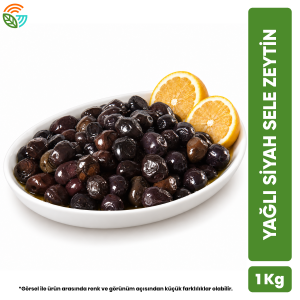Yağlı Siyah Sele Zeytin (A Kalite) 1 KG